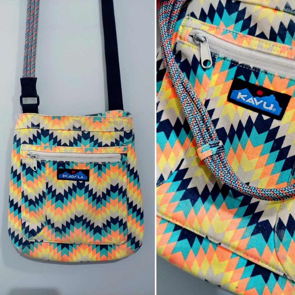 Kavu Multicolor Chevron Crossbody Bag
